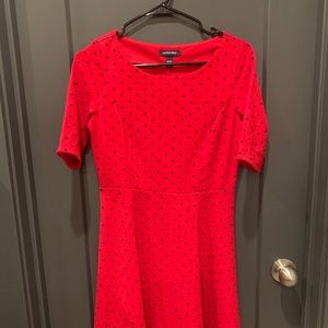 Red Polka Dot Midi Dress